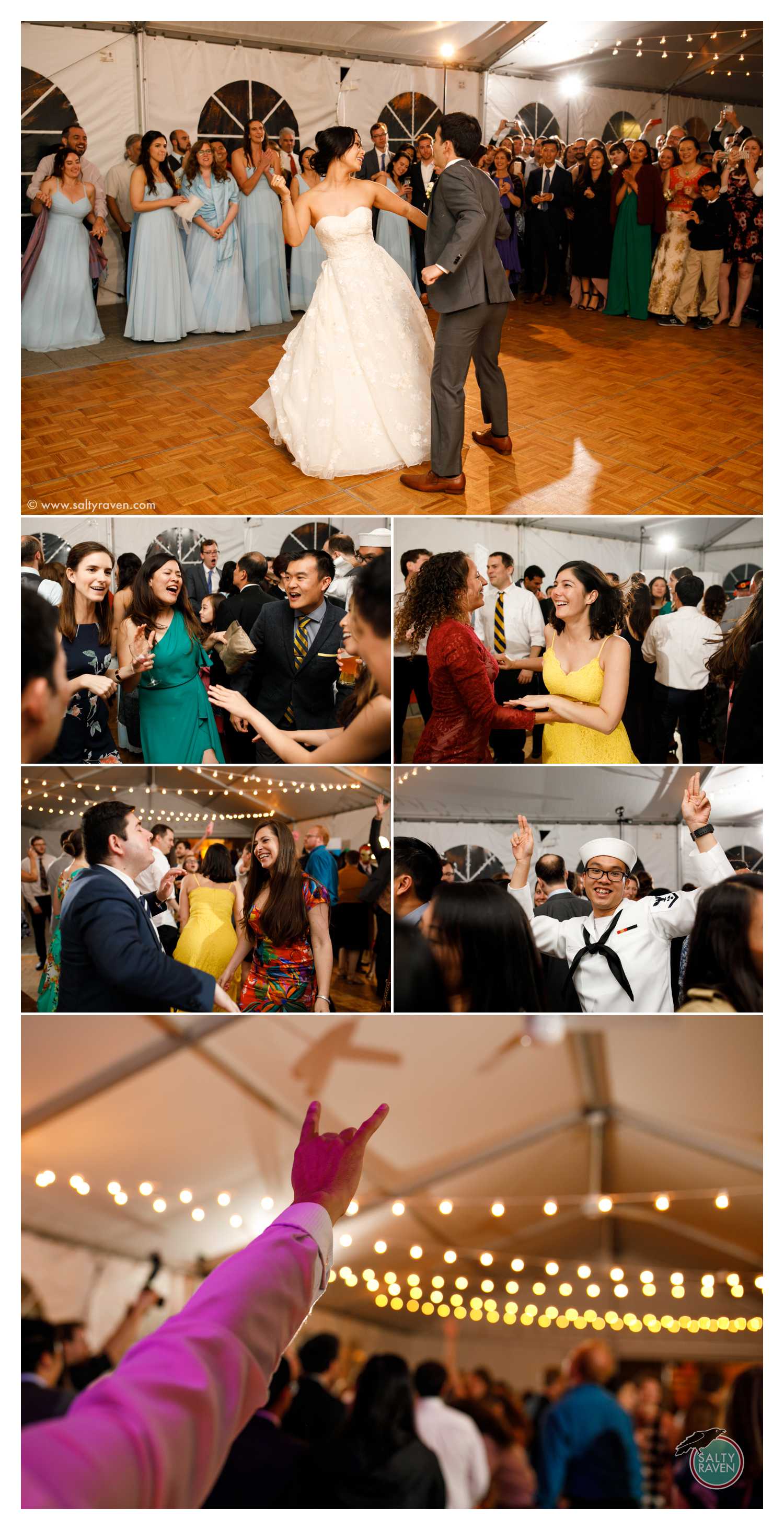 The dancing commences! Lots of joy and a person holding up a love sign.