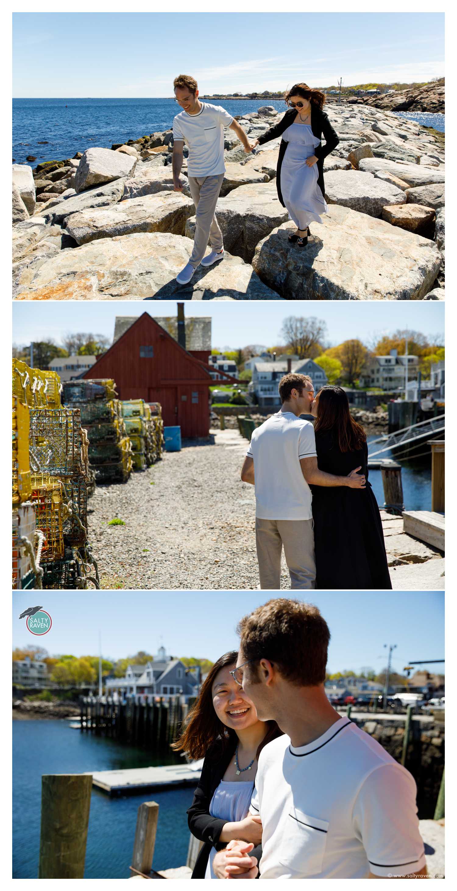 The newly engaged couple walks back to town and along Motif Number 1.