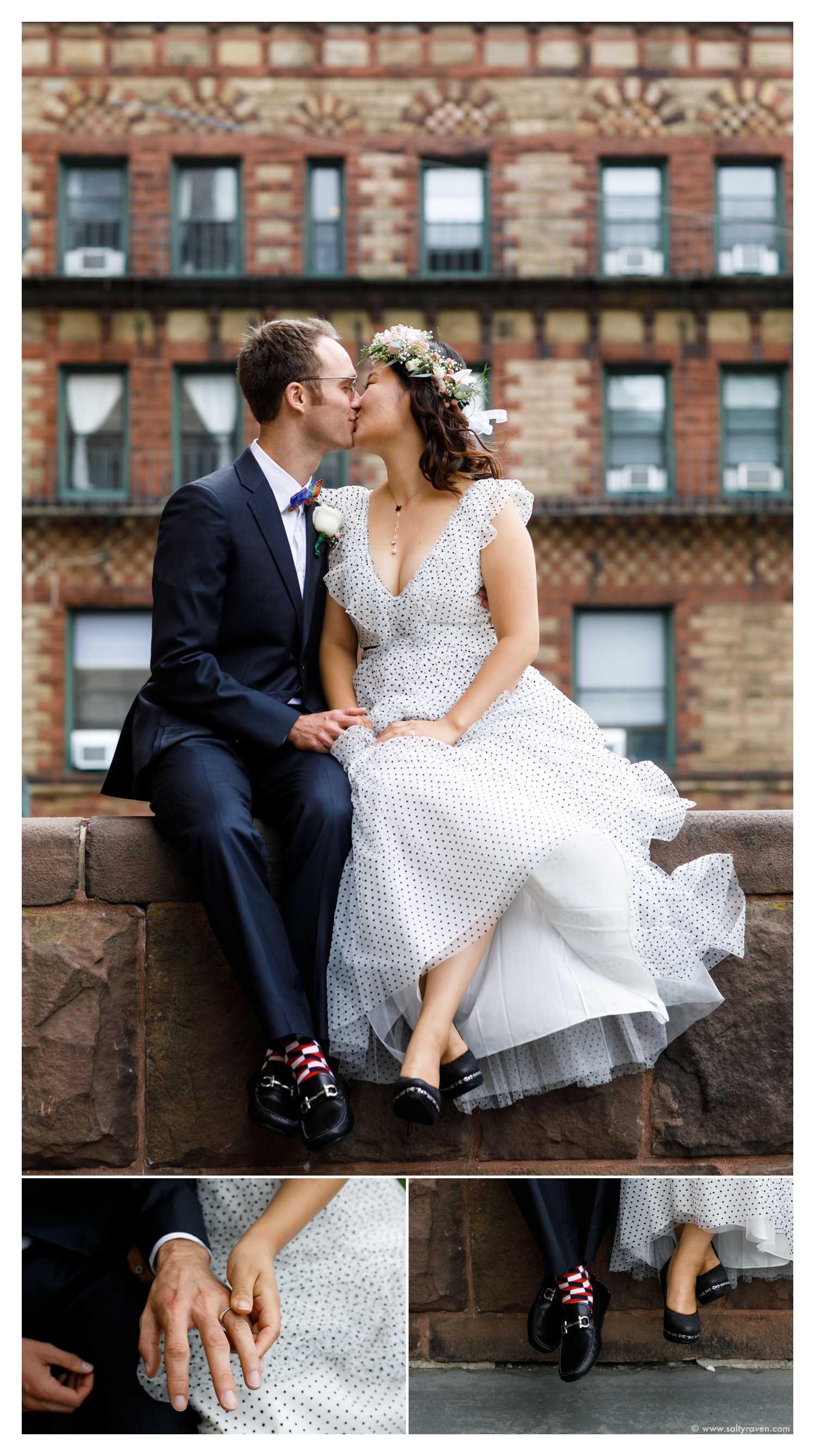 The couple kisses for their Cambridge City Hall Wedding photographer.