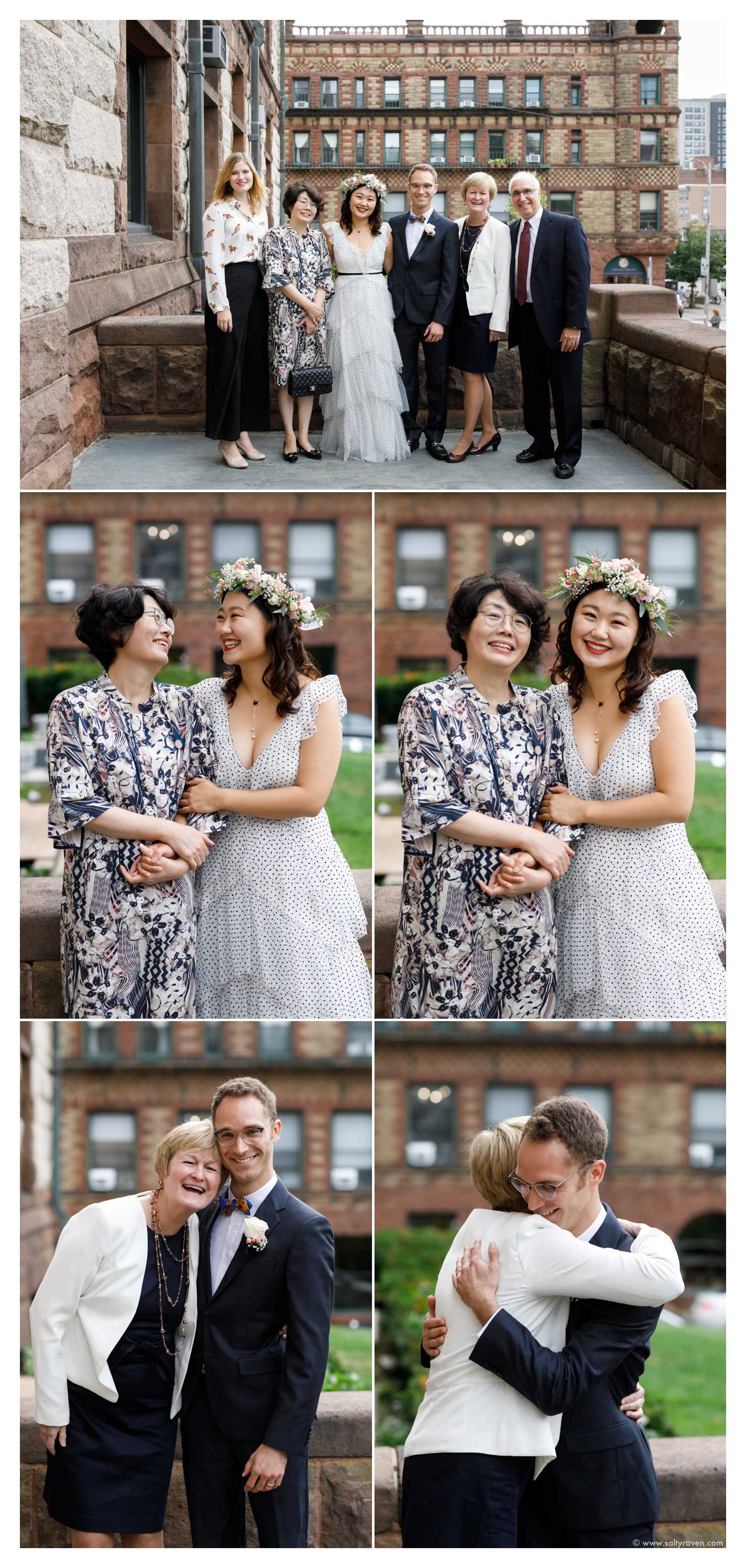 A few family portraits are taken by the Cambridge City Hall Wedding photographer.